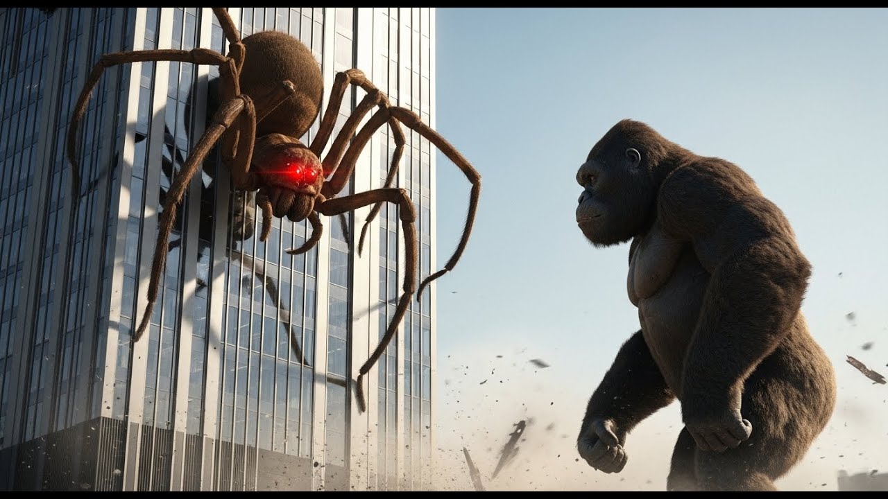 Monster Showdown: King Kong Takes on the Giant Spider 🔴💙⚡