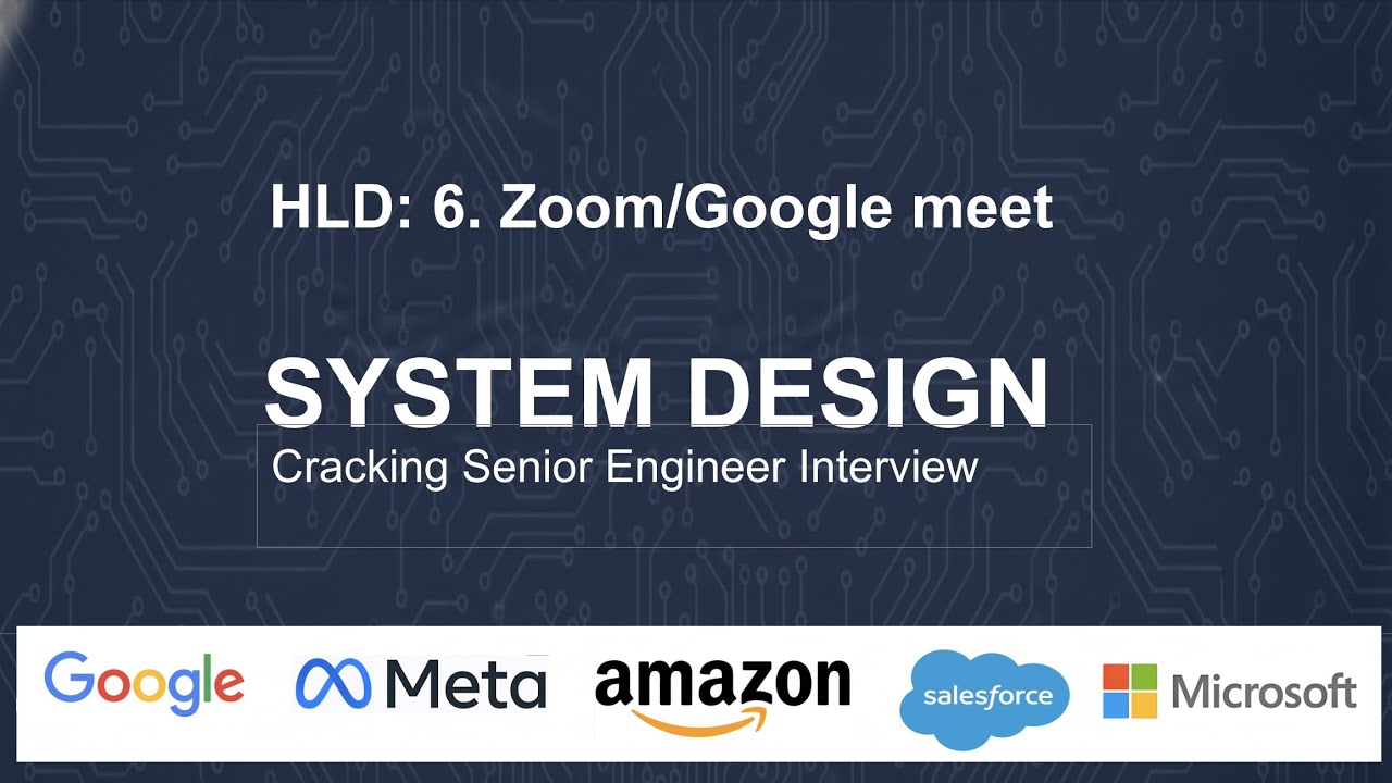HLD: 6. Zoom Google meet system design