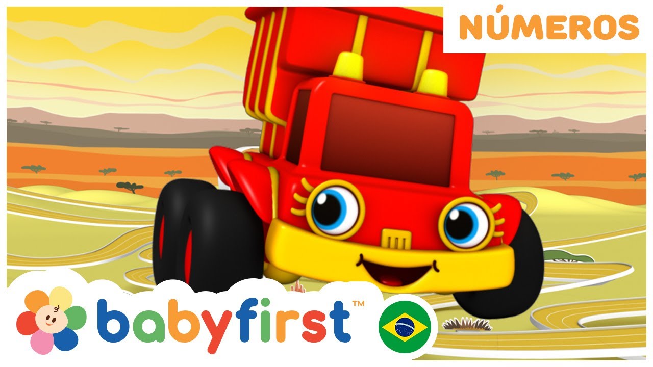 O 123, e já! | Contando animais de 1 a 10 | Carros de corrida + | Contagem divertida | BabyFirst TV