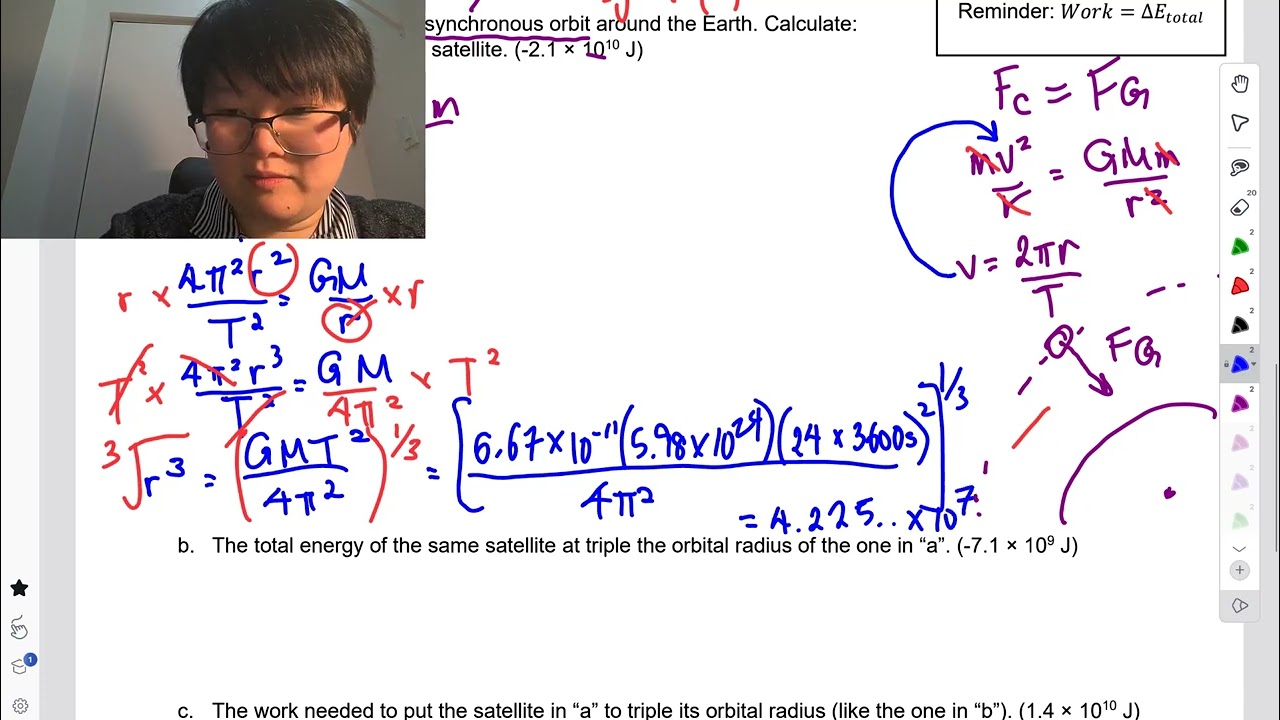 Gravitational Potential Energy and Orbital Energies part 2