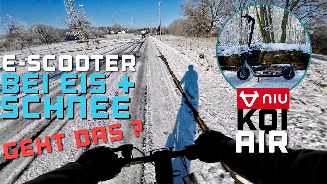 Eis & Schnee + E-Scooter = GUTE IDEE ??? Unterwegs mit dem NIU KQi Air auf echt rutschigem Terrain !