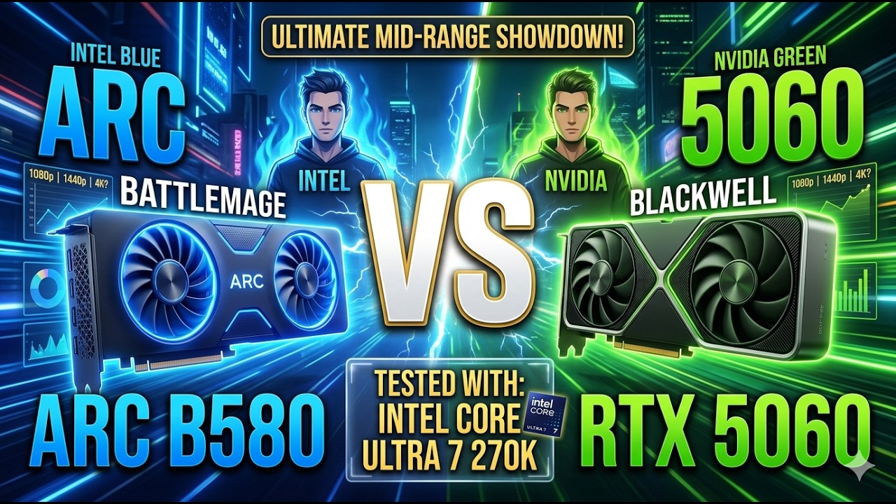 Intel Arc B580 vs RTX 5060: The Next-Gen Mid-Range Battle! | Core Ultra 7 270K Benchmarks