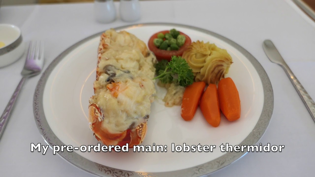 Royal First Class on Thai Airways A380 Bangkok to London. Lobster at 40,000 feet!
