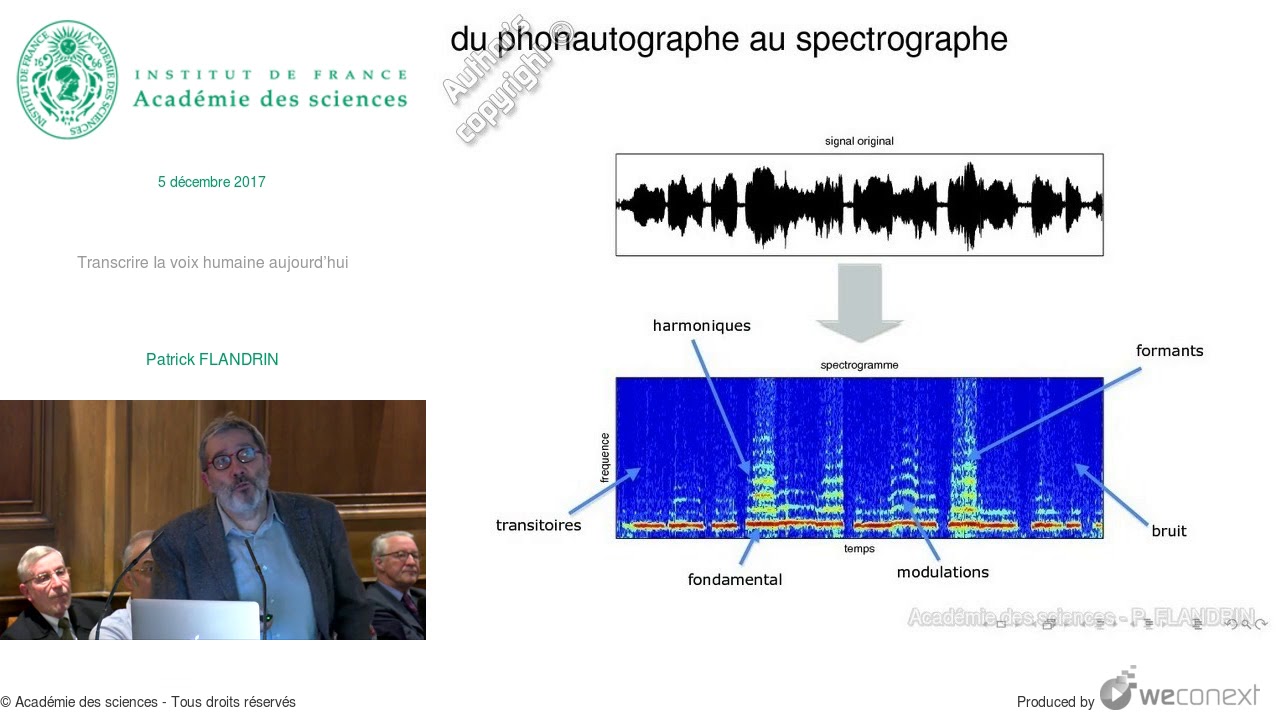[Conférence] P. FLANDRIN - Transcrire la voix humaine aujourd’hui