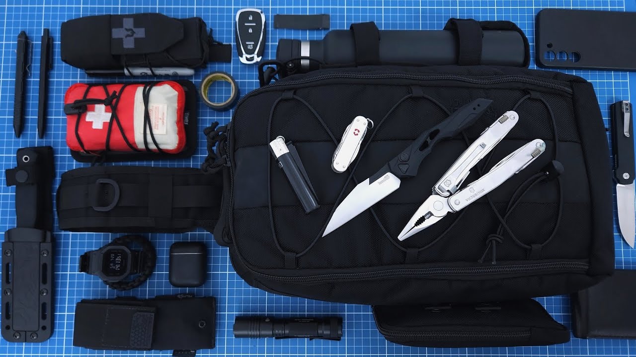 Meu kit EDC na mochila Wolf Attack Maverick! Mostrando meu Every Day Carry nessa sling bag grayman!