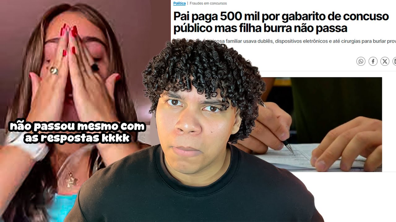 A Jumenta que gastou 500 mil num Gabarito e mesmo assim não passou no concurso público kkkkkkk 
