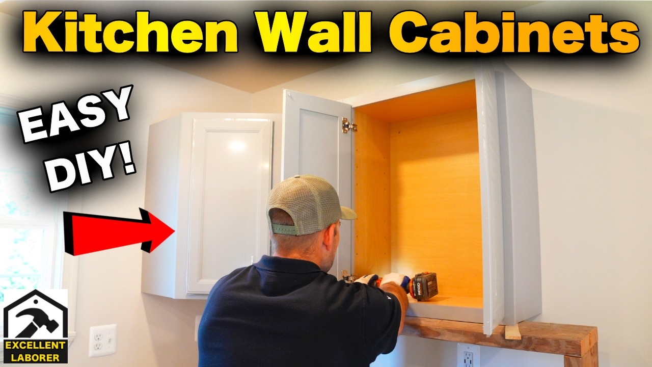 How To Install Kitchen Wall Cabinets | EASY DIY for BEGINNERS!