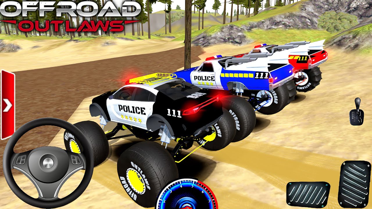 Tres Supercoches De Policía En Woodland | Three Players Gameplay.