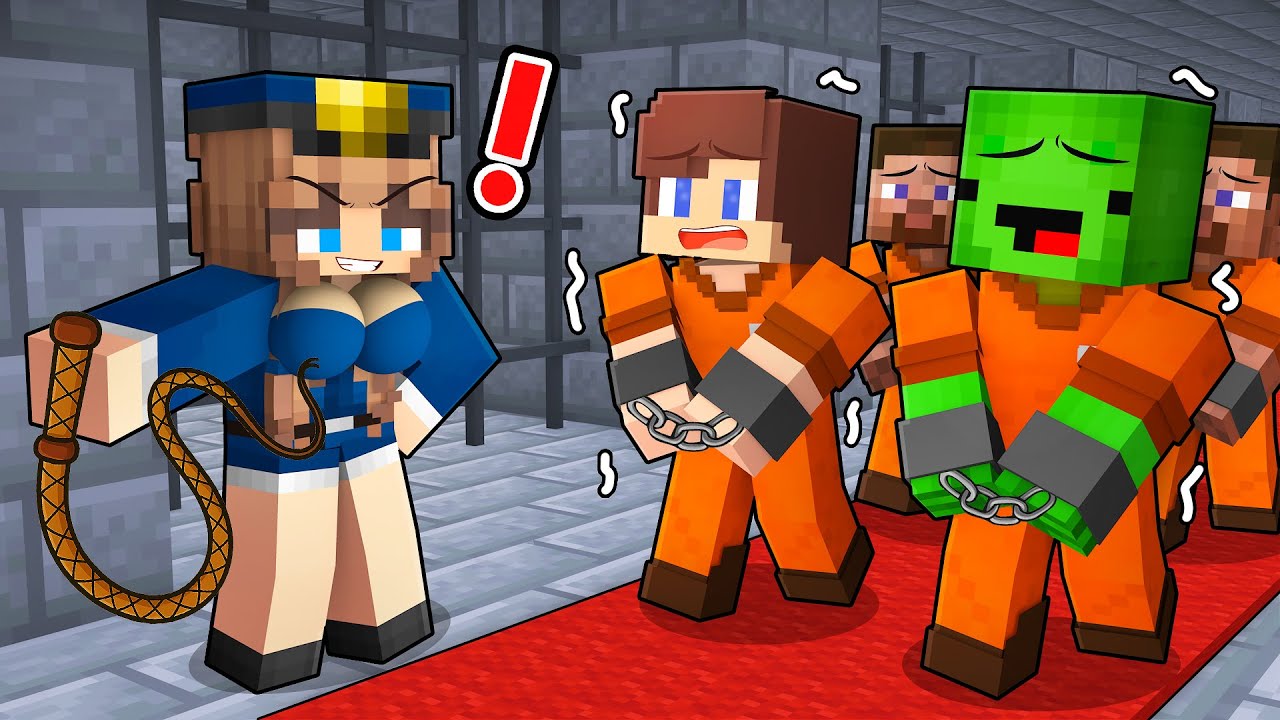 A Strict Warden Girl Runs the Prison Where JJ and Mikey are Held - Minecraft Animation