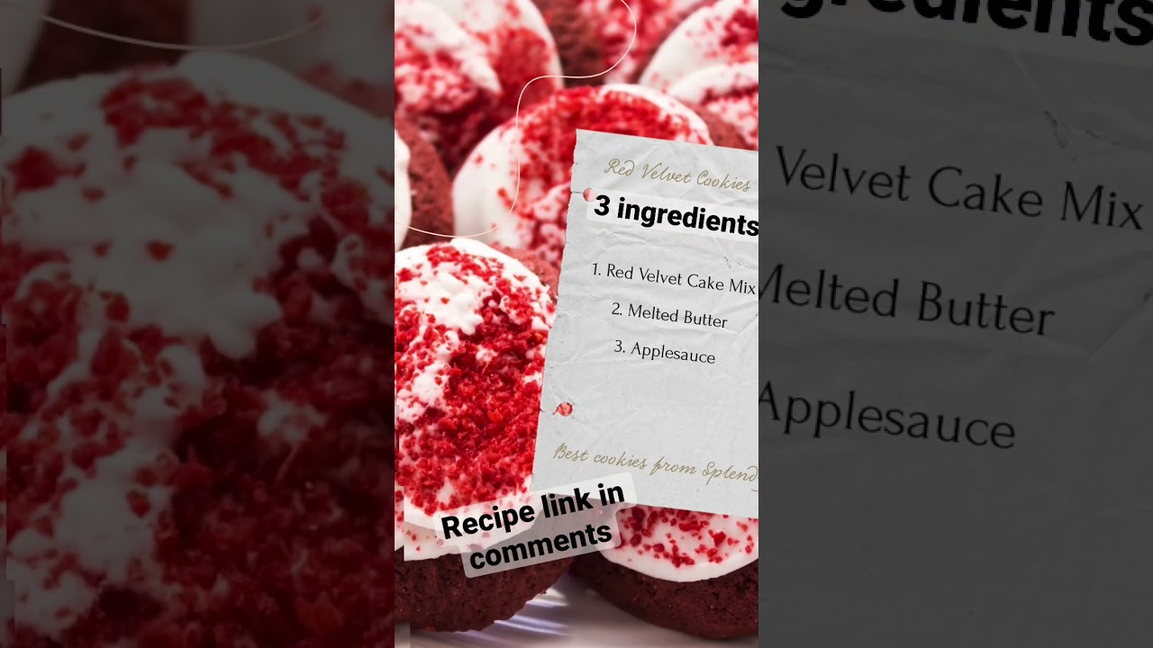 3 Ingredient Red Velvet Cookies- Perfect for Valentine&rsquo;s Day! # #easyrecipes #cookierecipe #cookies