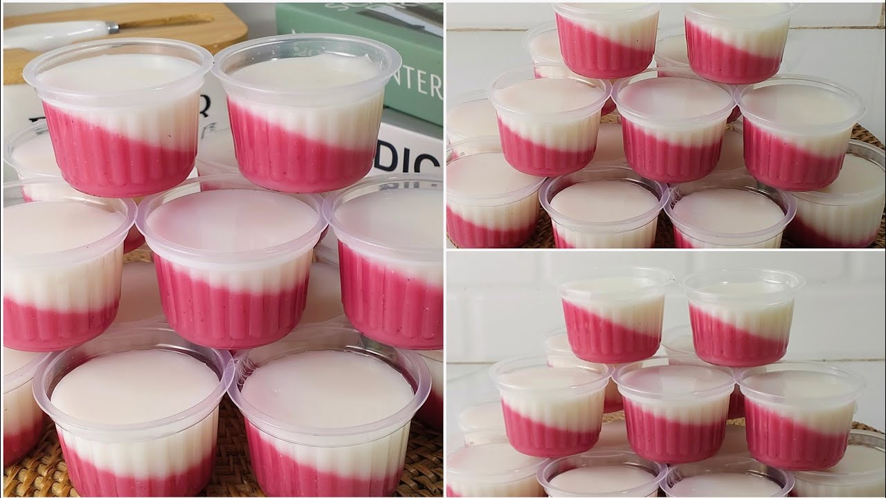 LEMBUT ENAK & SEGAR‼️BISA UNTUK IDE JUALAN |pudding susu buah naga|