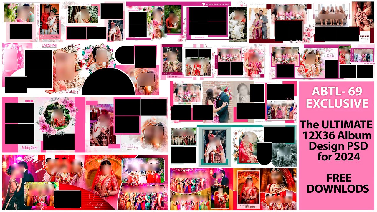 12x36 album design psd 2024 | psd file free download | wedding album design PSD free download 2025