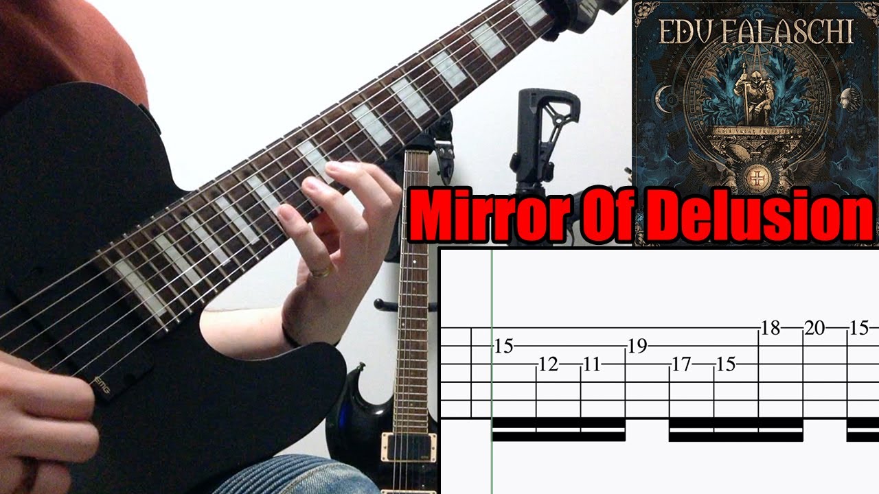 EDU FALASCHI - Mirror Of Delusion | Roberto Barros & Diogo Mafra | GUITAR SOLO (TAB ＋ 50% SLOW)