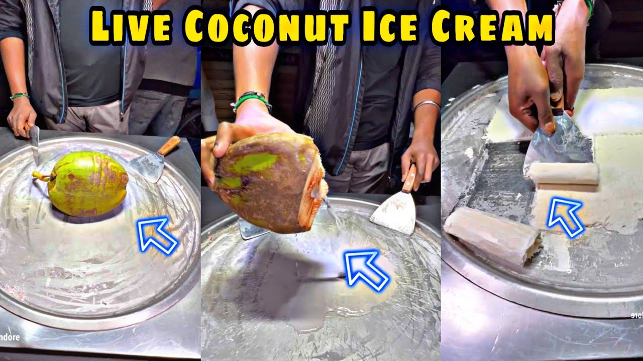 Live Real Coconut Ice Cream | Coconut Tawa Ice Cream Roll Of Indore | Indian Street Food