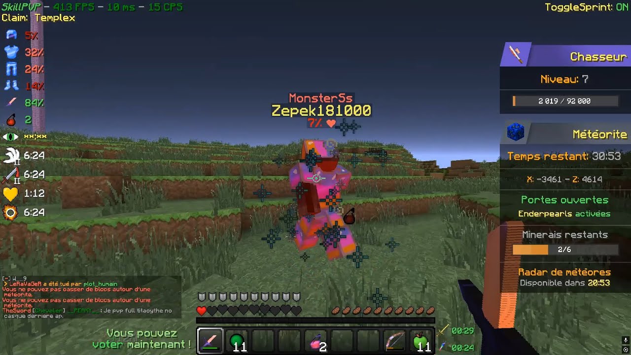 SKILLPVP V15 DROPPED MONTAGE JE TUE CE FULL SPACE RENFO AUTISTE (en étant full diamant)!!!