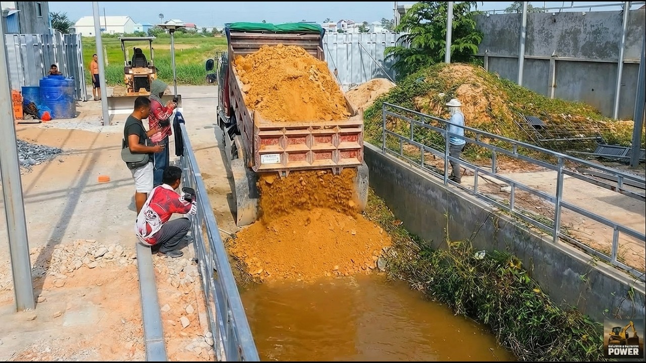 Bulldozer R3 Completed Project land remove cannel with Truck 5T Kumatsu
