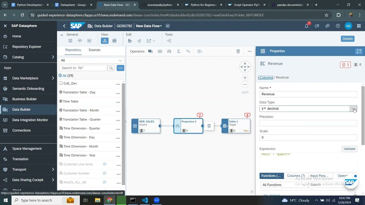 2.Data flows in Data Builder App - Part 1