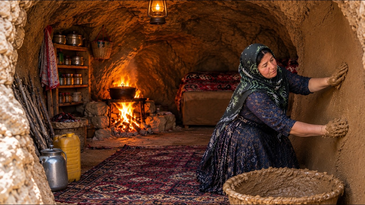 🔥 Restoration of an abandoned cave in Zagros 🥶 | A lonely woman's search for survival