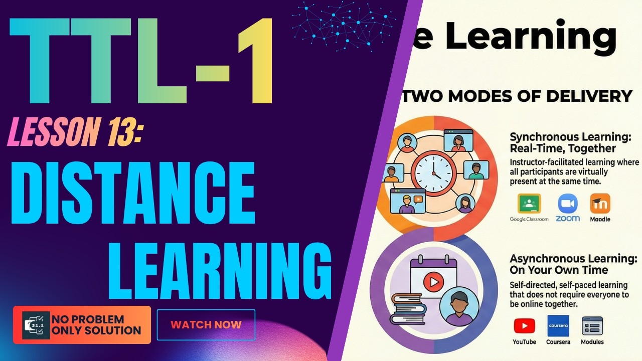 Lesson 13 | Distance Learning Explained | Synchronous & Asynchronous Modes in TTL-I