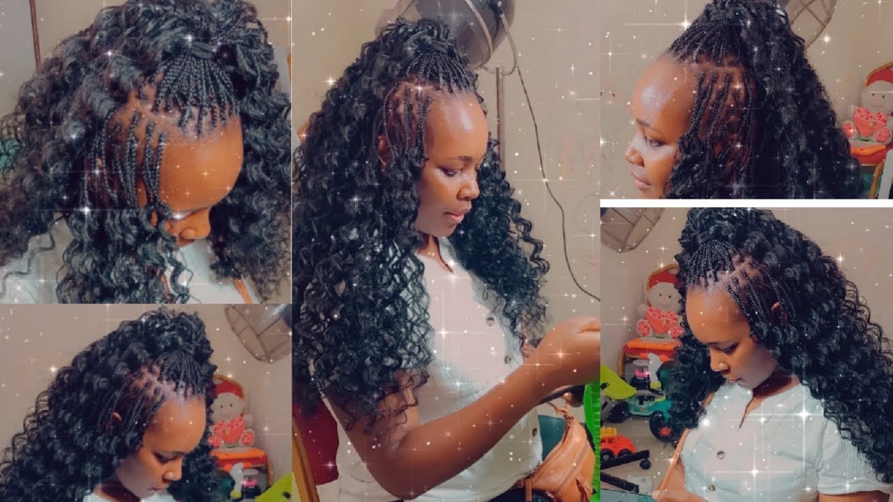 Pick and Drop Braids on a Long Natural Hair