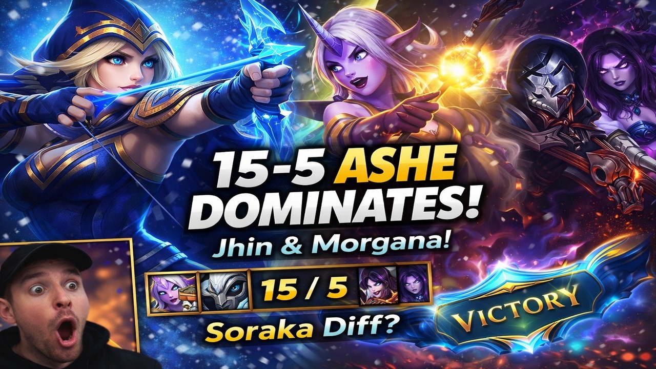 Unkillable 15-5 Ashe?! Soraka Makes Me BROKEN (Arctic Arrow) Wild Rift