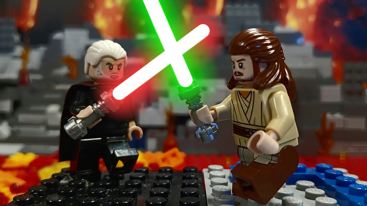 Qui Gon vs. Count Dooku on Mustafar