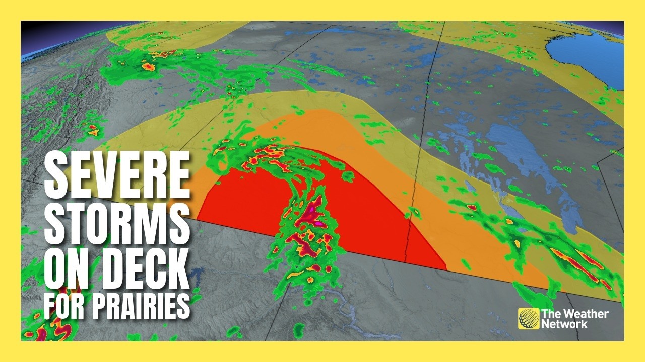 Damaging winds and large hail target the Prairies Saturday | #forecast