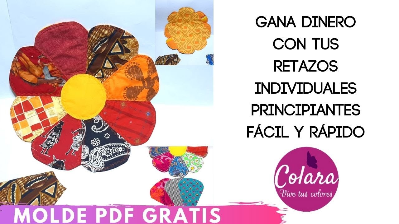 Gana dinero con tus retazos Individuales / Dining Table Mat beginner + Molde PDF FREE / Gratis ✂️