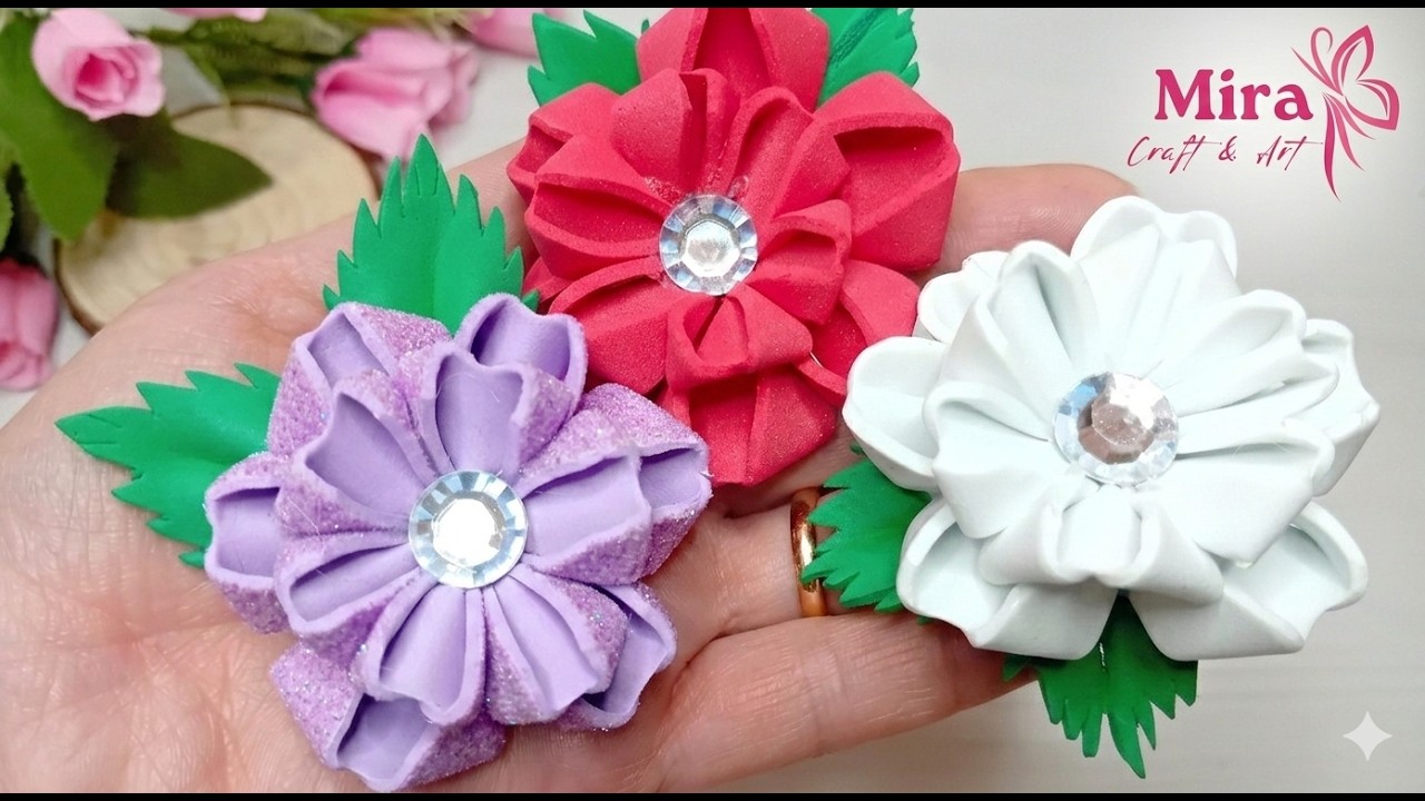 Fiori gomma eva in 3D: molto facili da fare! 🌸