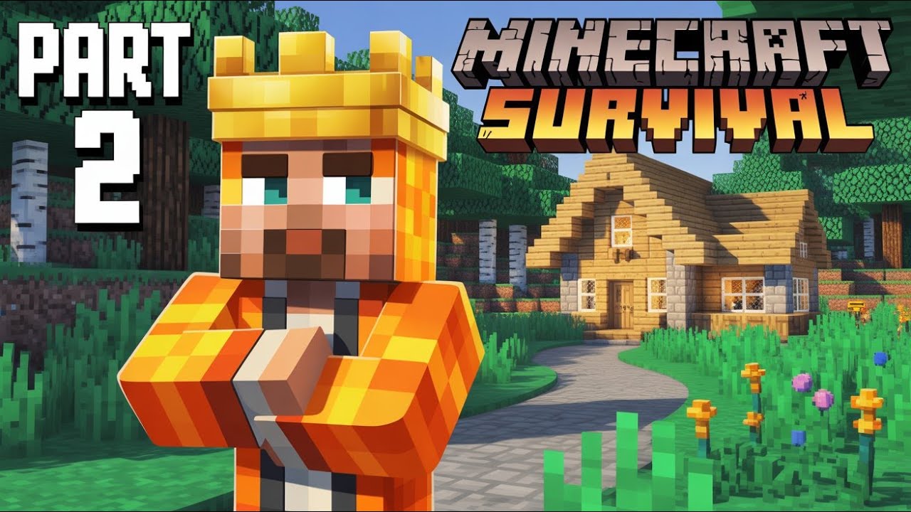 I Built My First House & Went Deep Mining! | Minecraft Survival | Part 2”