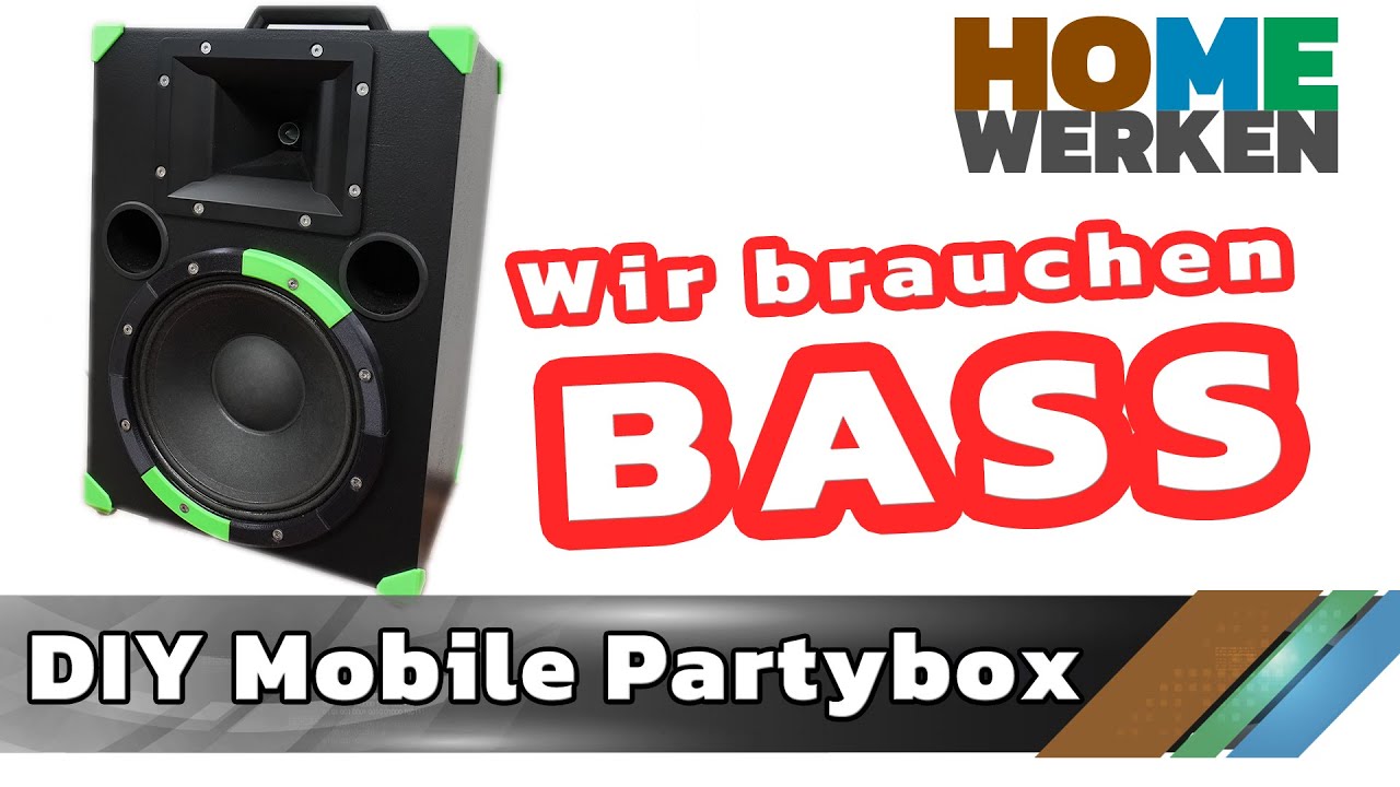 Mobiler Partylautsprecher mit Visaton PAW25 und HTH8.7, Akkubetrieben, Partybox, PA Lautsprecher