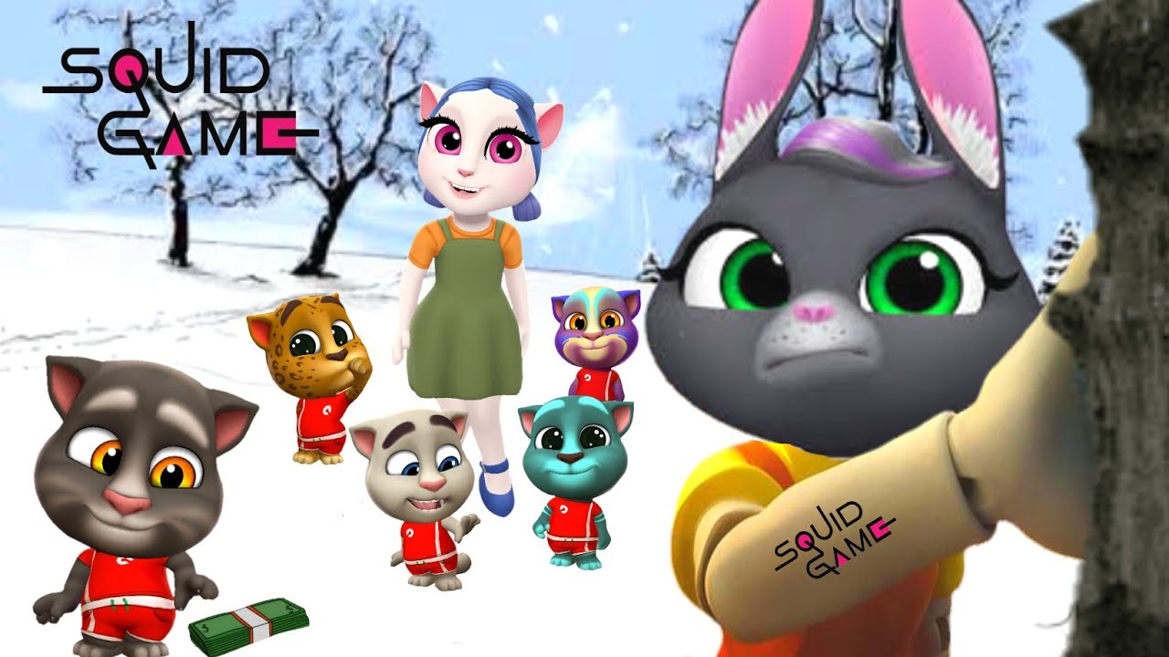 My Talking Tom Friends 😍 Squid Game Angela and Becca the Doll Vs Tom Tom 🤩