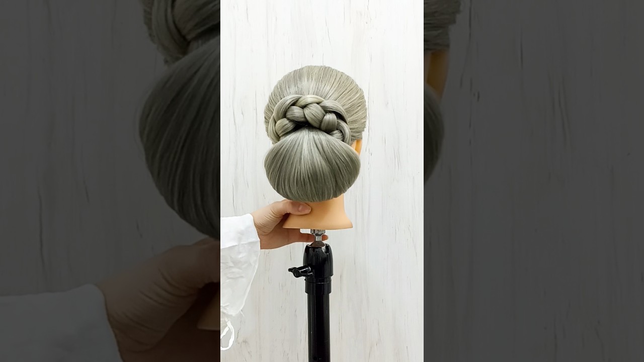 Simple Bun Idea ✅😍#bunstyle #braidedbun