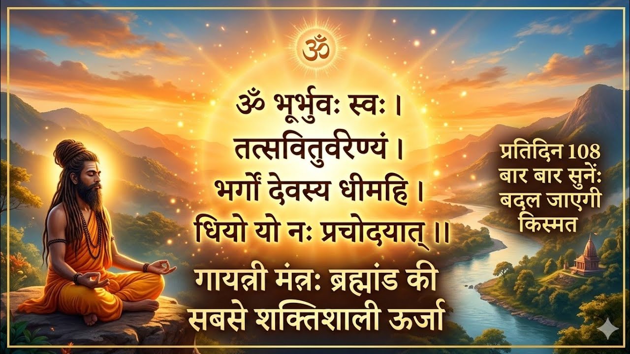 सबसे प्रभावी: गायत्री मंत्र 108 बार जाप | Gayatri Mantra 108 Times with Lyrics