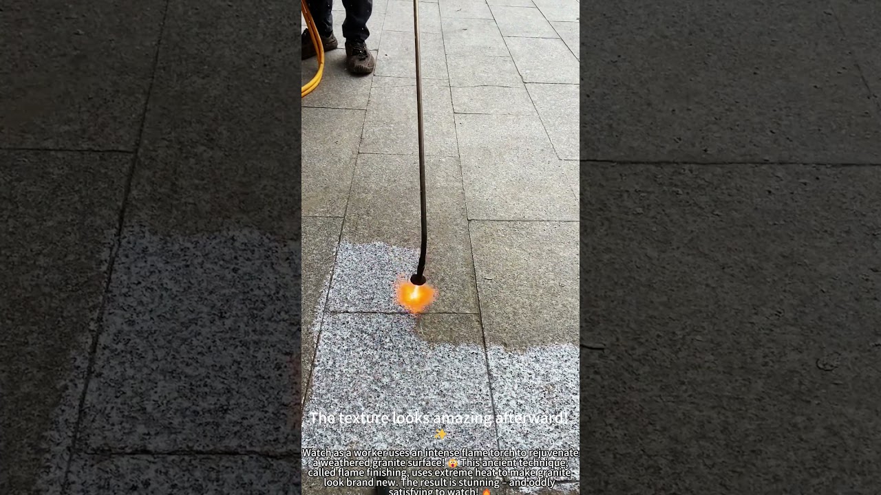 Fire Torch Refreshes Granite Surface Instantly! 🔥