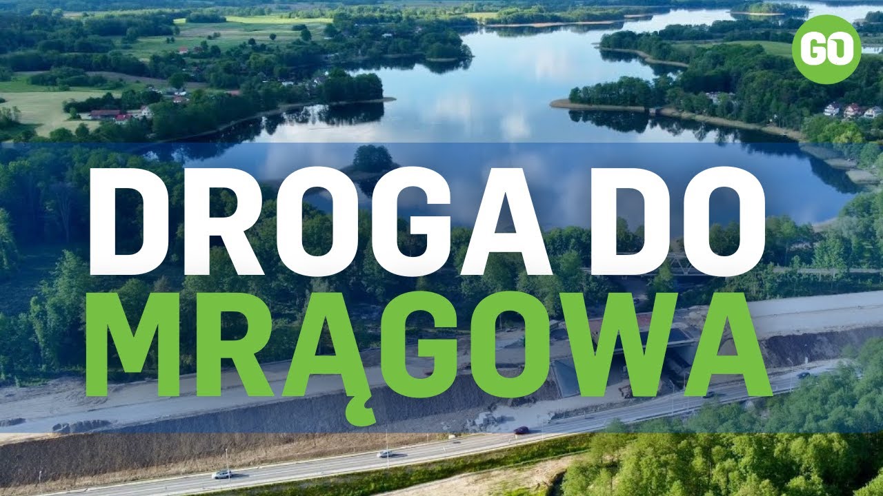 Z lotu ptaka: Jezioro Gielądzkie i droga S16 Borki Wielkie - Mrągowo - Dron 4K w okolicach Sorkwit