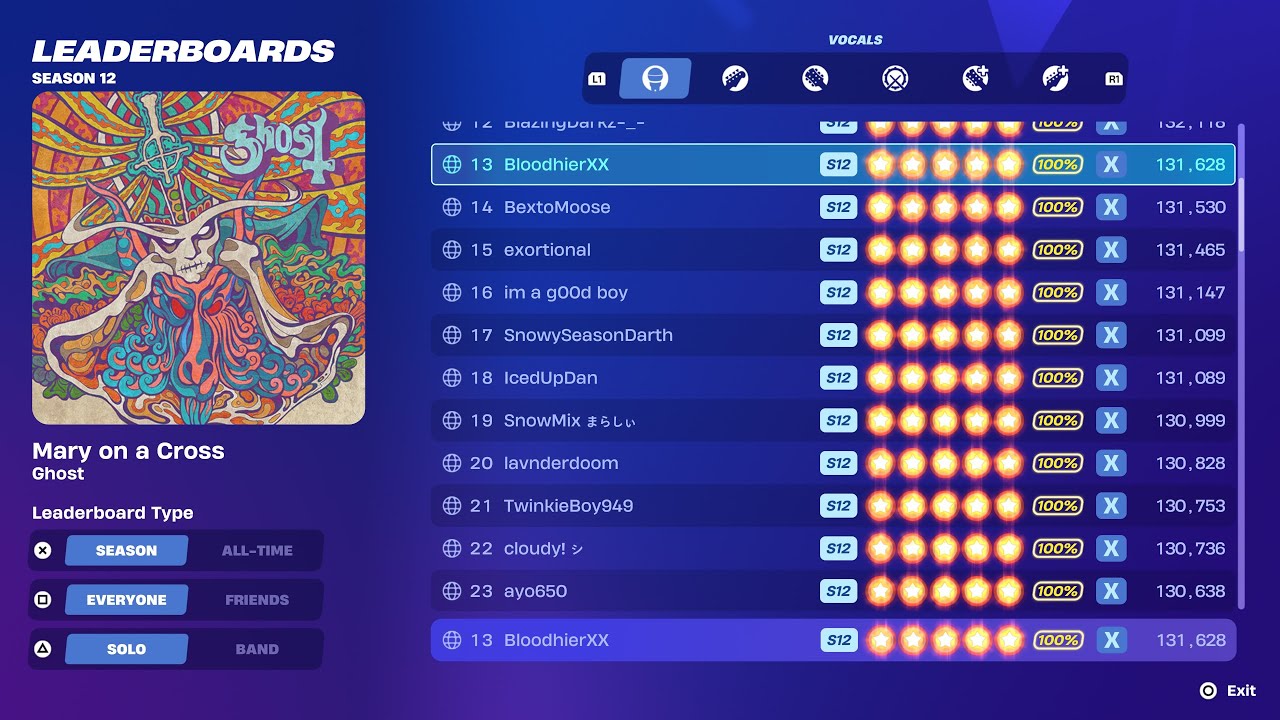 Fortnite Festival S12 - Mary On A Cross Flawless Vocals Expert Mode
