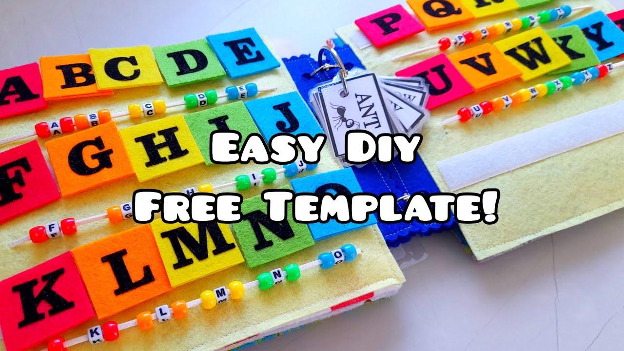 DIY ABC Spelling Busy Book activity Free Easy No-Sew