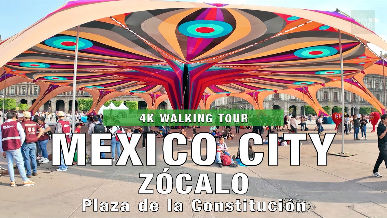 Vibrant Square | Zócalo in Mexico City | 4K City Walking Tour