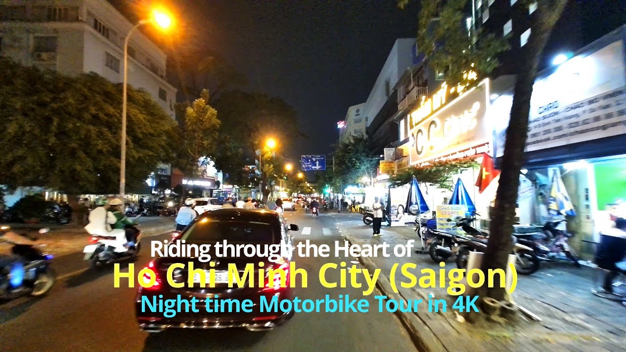 Riding through the Heart of Saigon: Night time Motorbike Tour in 4K