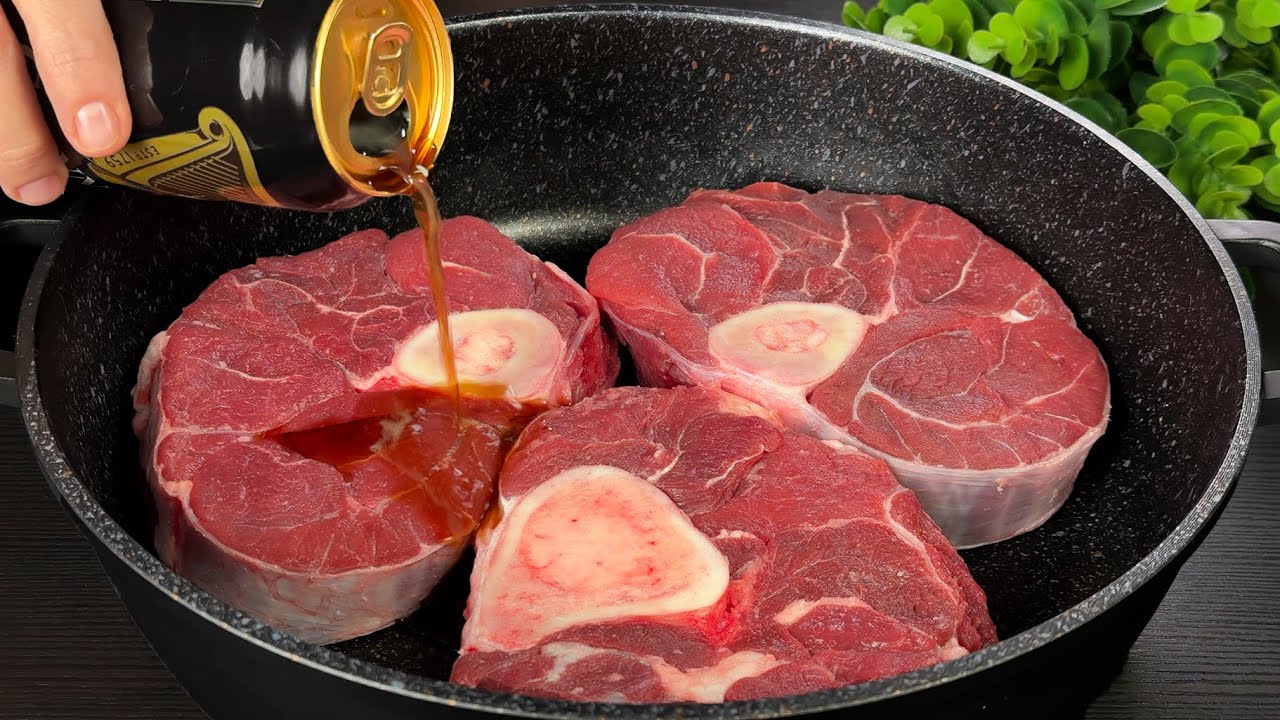 So Tender You Don't Need a Knife! 🥩 Beef Shank in Dark Beer 🍺 & Mushrooms 🍄‍🟫.
