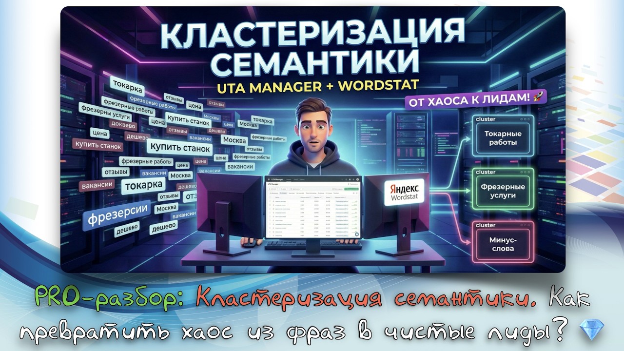 Как ПРАВИЛЬНО кластеризовать 5000+ фраз? 🛠️ UTA Manager + Wordstat: Полный гайд 2026