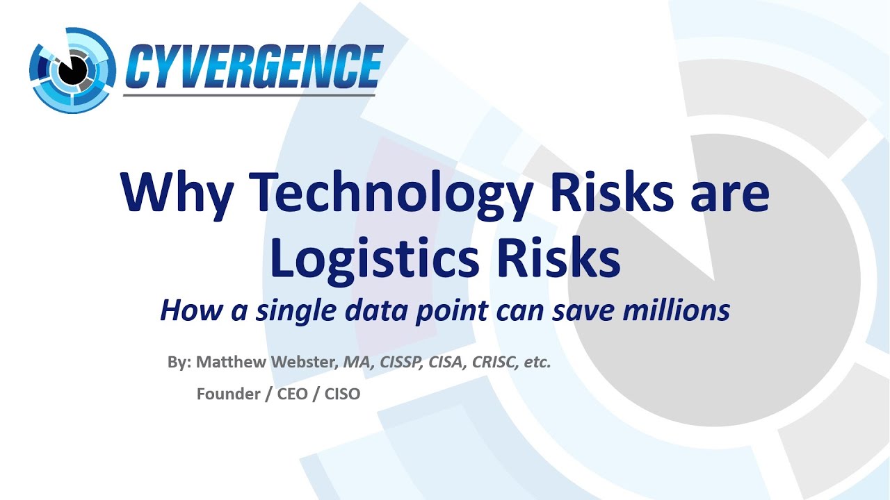 Why Technology Risks are Logistics RisksHow a single data point can save millions