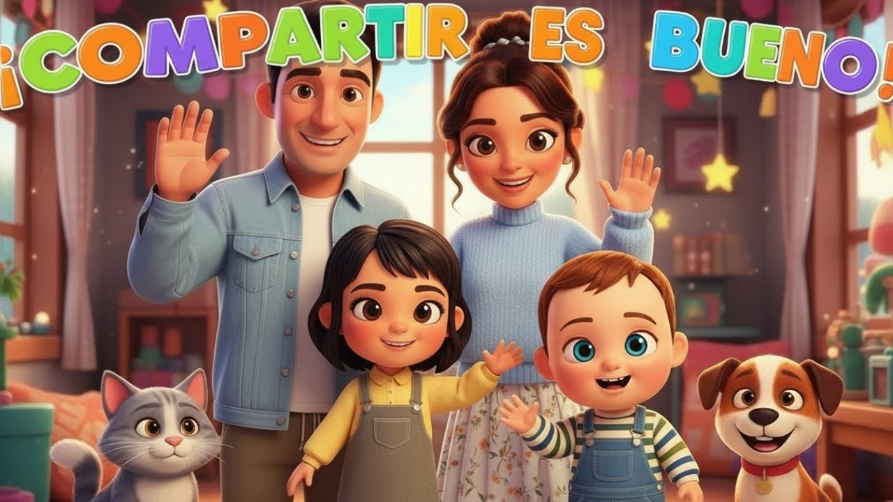 🧸 ¡Compartir es Bueno! | Canción Infantil sobre Compartir y Ser Amables 👶🐱🐶 | BebéCanta Español