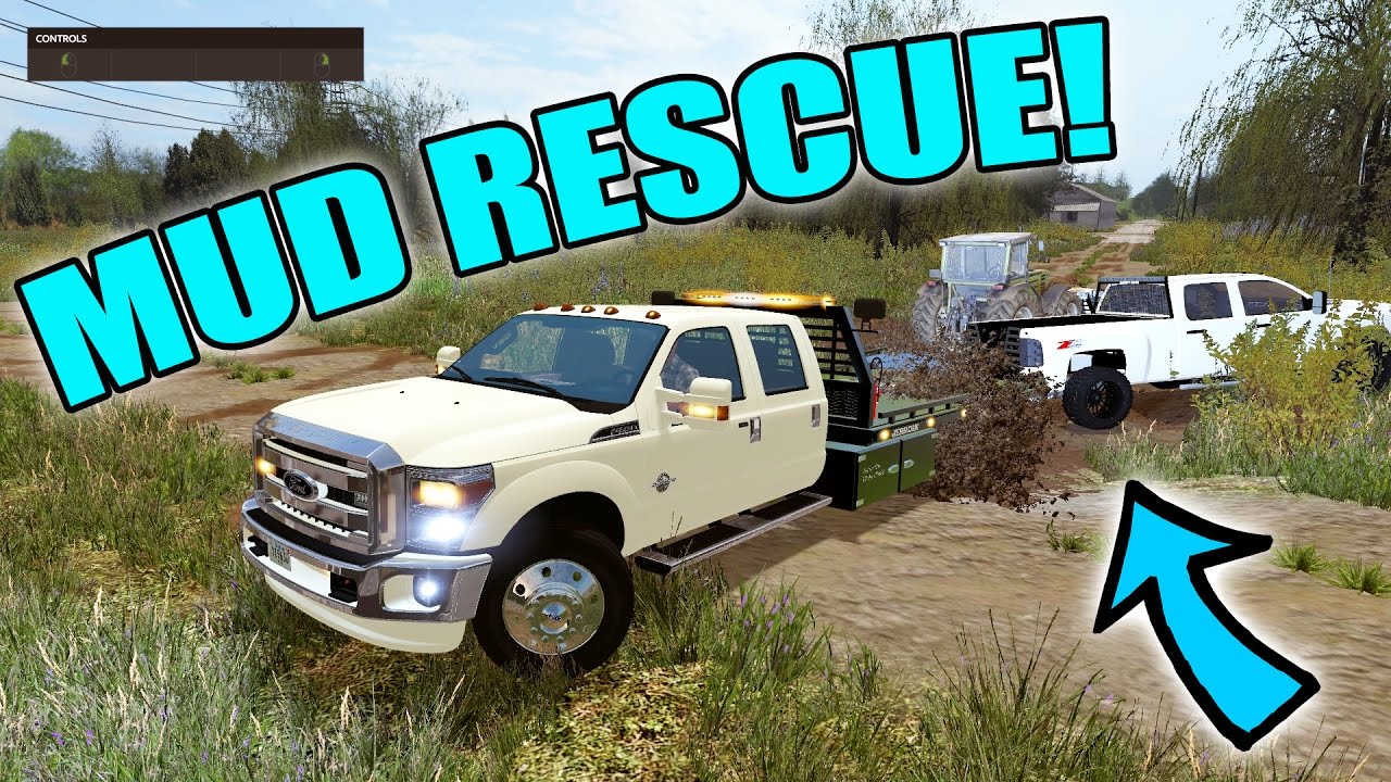 FARMIING SIMUALTOR 2017 | PULLING EQUIPMENT OUT OF THE MUD | TOW TRUCK | MULTIPLAYER