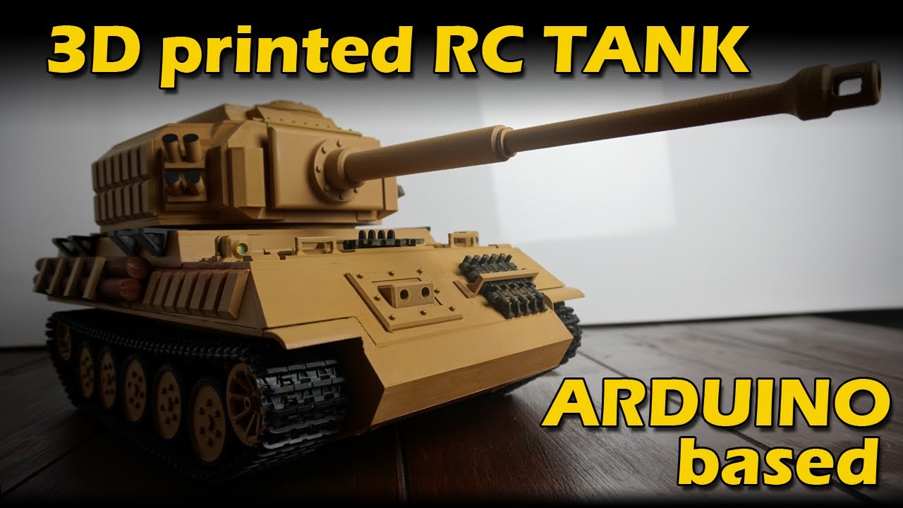 3D printed RC TANK shooting airsoft BBs  [Arduino based]