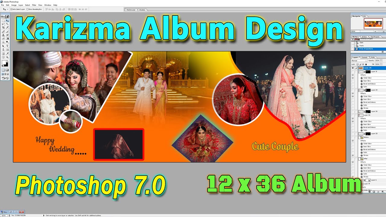 Karizma Album Design in Photoshop hindi | Wedding album design | photoshop tutorial in hindi