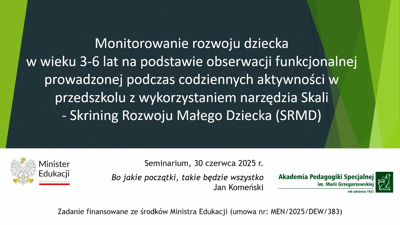 Seminarium -Skrining Rozwoju Małego Dziecka (SRMD) (30.06.2025)