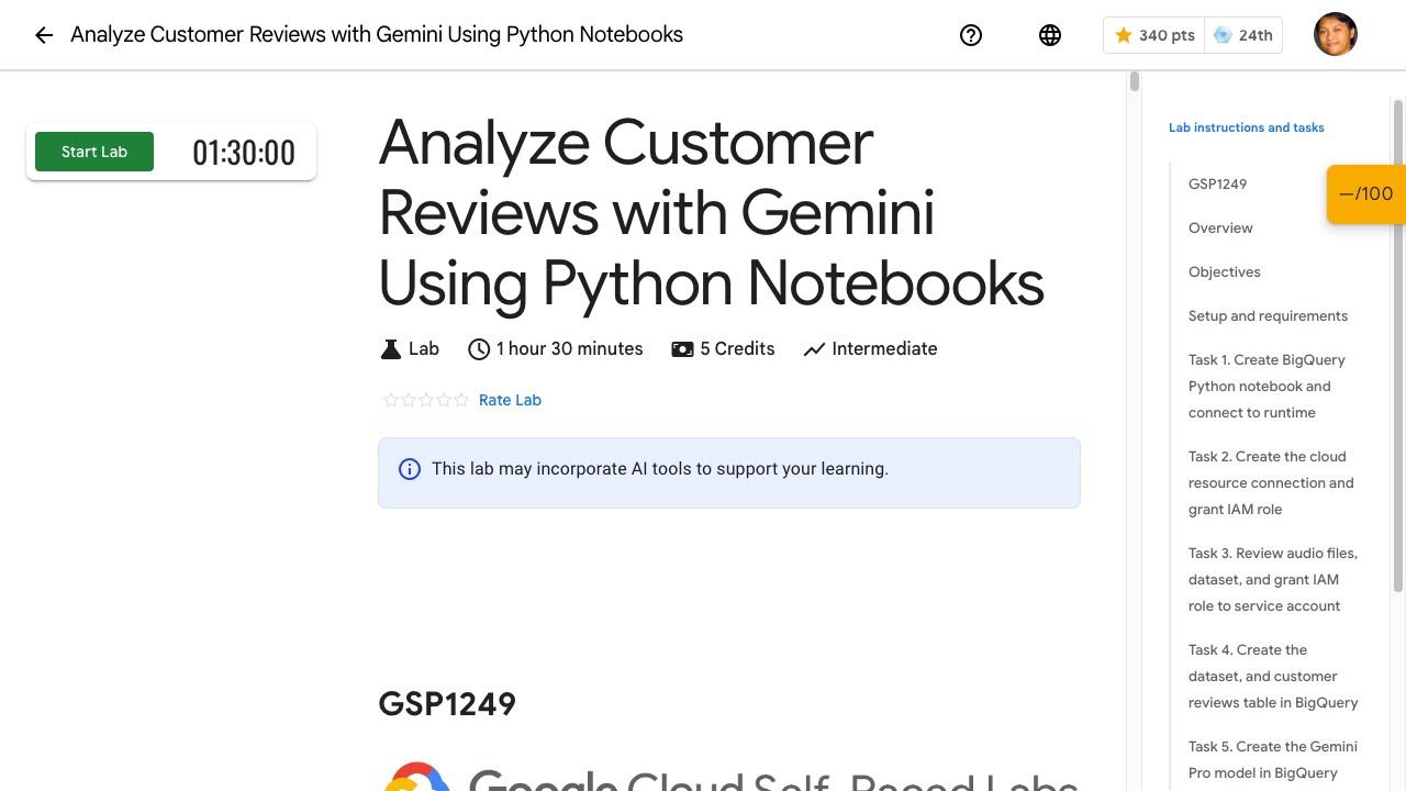 Analyze Customer Reviews with Gemini Using Python Notebooks GSP1249