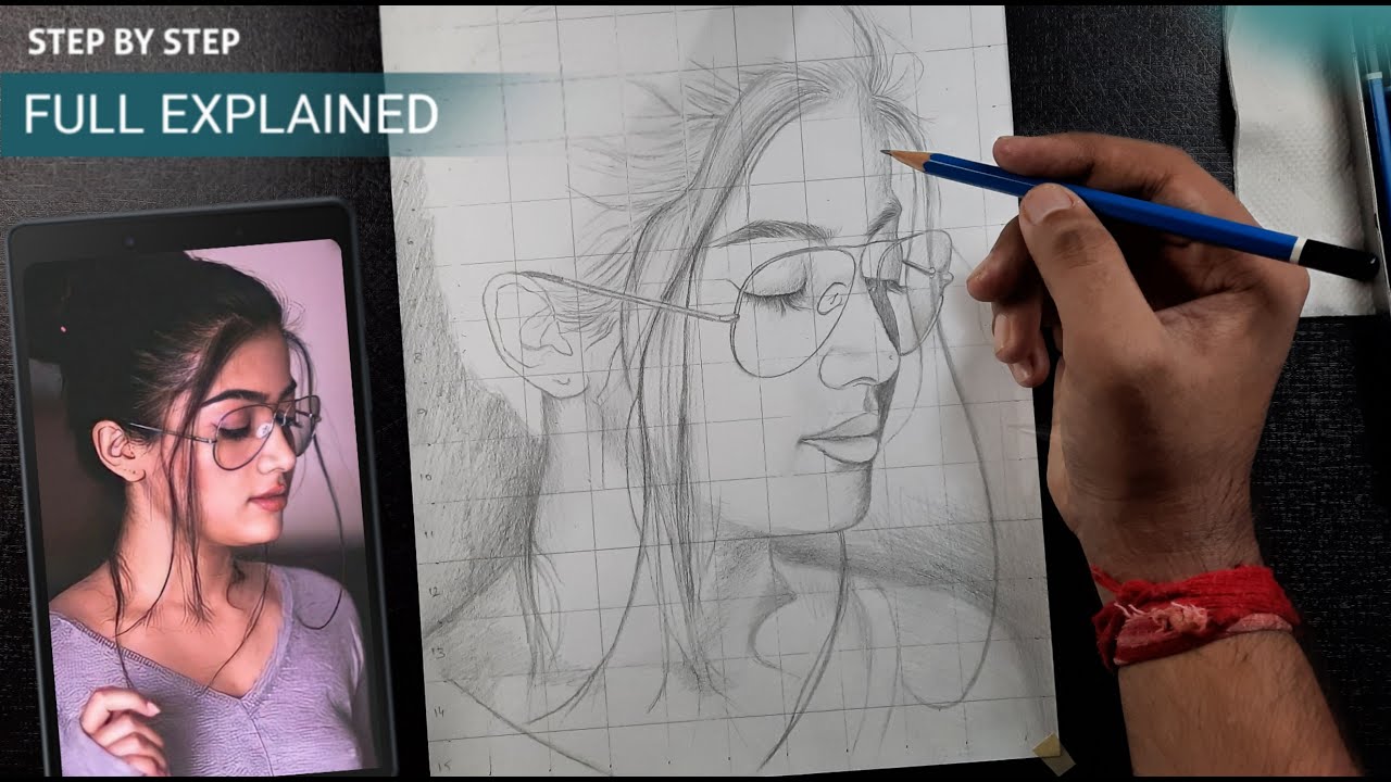 How to draw Rashmika Mandanna,  Portrait drawing tutorial | Part 1 - OUTLINE